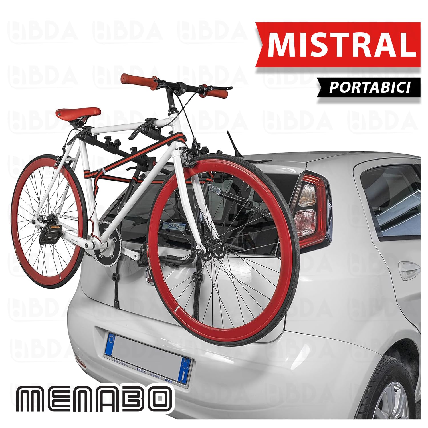 PORTABICI POSTERIORE PER AUTO DA 3 BIKE MENABO MODELLO MISTRAL PER CHEVROLET Cruze (J300) Sedan DAL 2008 AL 2016