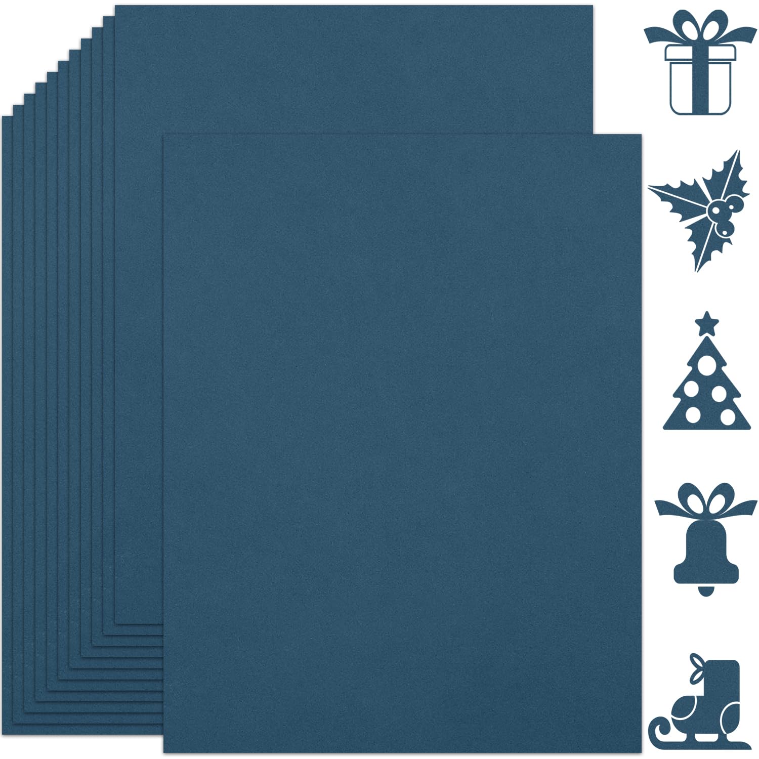 Twavang 25 Sheets Navy Blue Cardstock Paper 8.5'' x 11'', 250gsm/92lb Thick Paper for Scrapbook, Invitations, Printing and DIY Cards