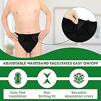 Vista 5 de Adult Cloth Diaper Covers Waterproof, Adjustable Incontinence Plastic Pants with Absorbent Liner, Washable Rubber Diaper Underwear (Black, X-Large)