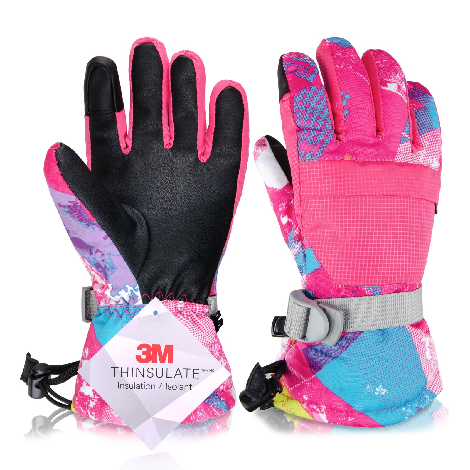 Azarxis Kids Ski Gloves Winter Warm Snow Glove for Boys Girls Cycling Snowboarding Skating