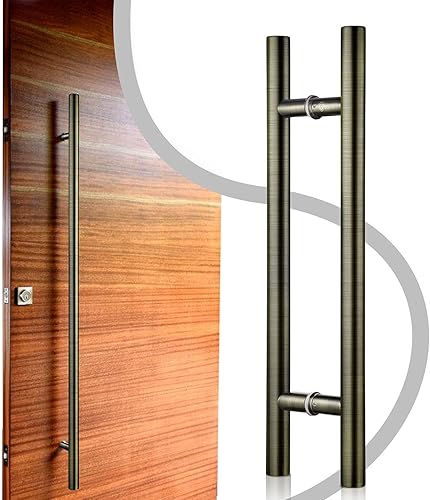 TOGU TG-6012 - Manijas de puerta de 17.7 pulgadas con separadores sólidos, hechas de acero inoxidable SUS 304, tiradores de puerta delantera de alta