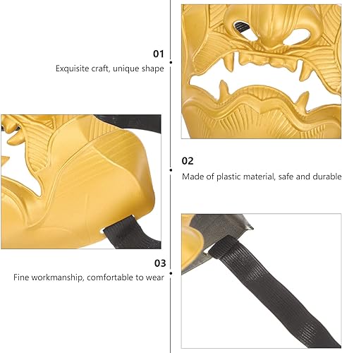 Miniatura 2 de NOLITOY 2 máscaras de disfraz de Halloween oni half oni para hombres, oni half Oni Half Japonés