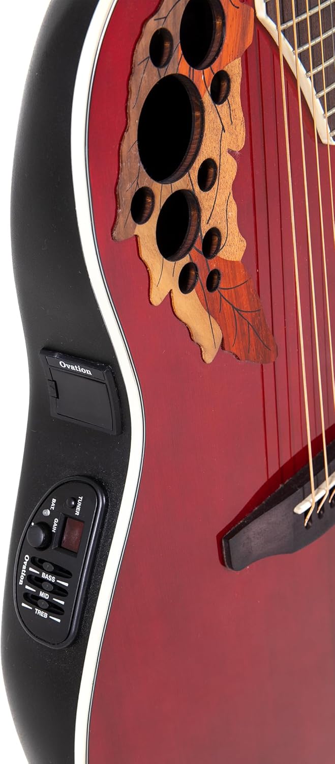 Ovation Celebrity Super Shhallow Cutaway Electric Acoustic Guitar Ruby Red