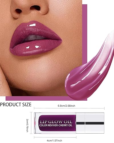 Miniatura 3 de Glow Reviver - Aceite labial hidratante para labios secos, aceite labial transparente con efectos regordetes, hidratante, regalo de maquillaje para