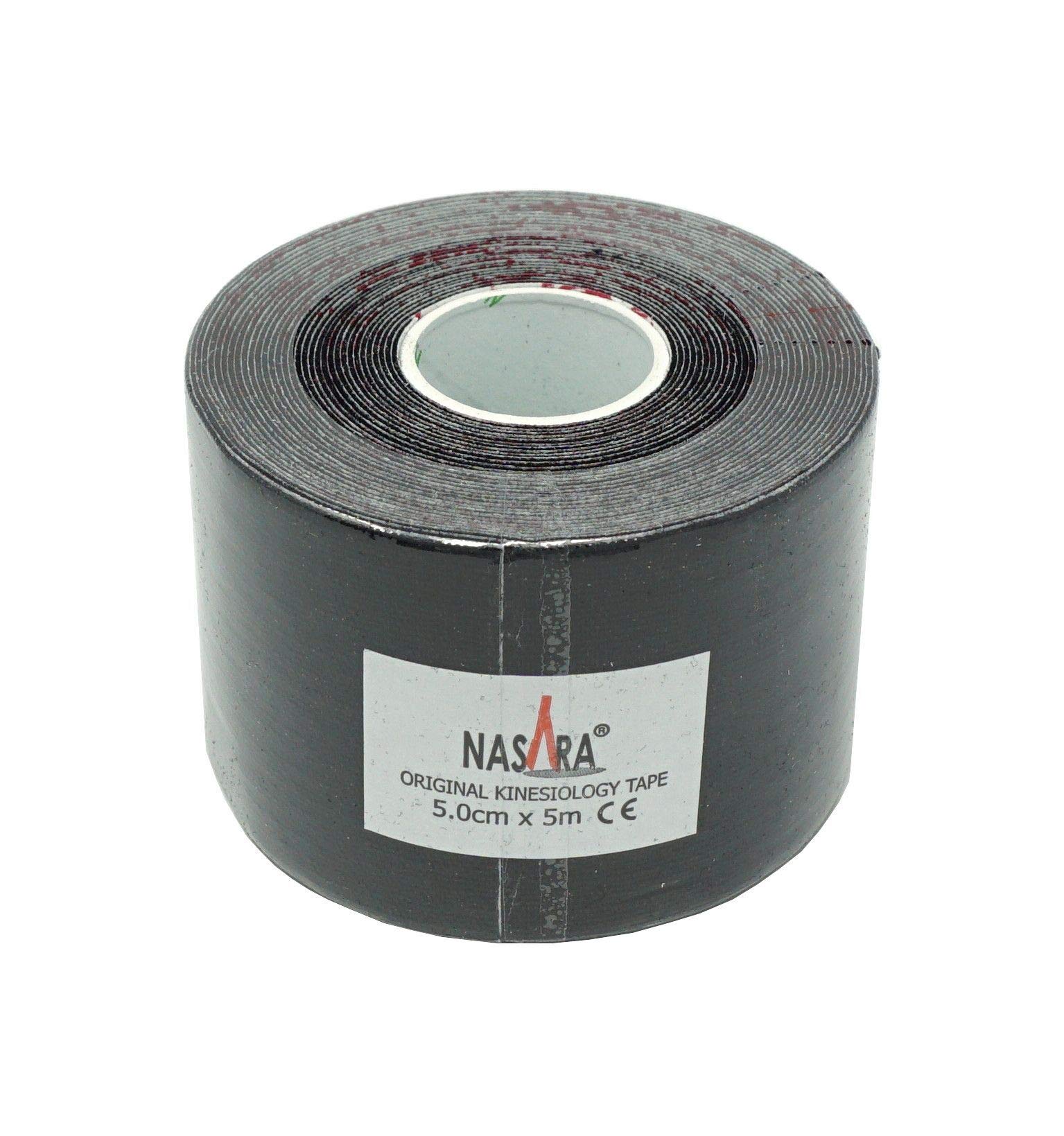 ATC Handels GmbH Nasara - Nastro kinesiologico originale, 5 m x 5 cm, set da 6 pezzi, con istruzioni incluse (lingua italiana non garantita), impermeabile e traspirante