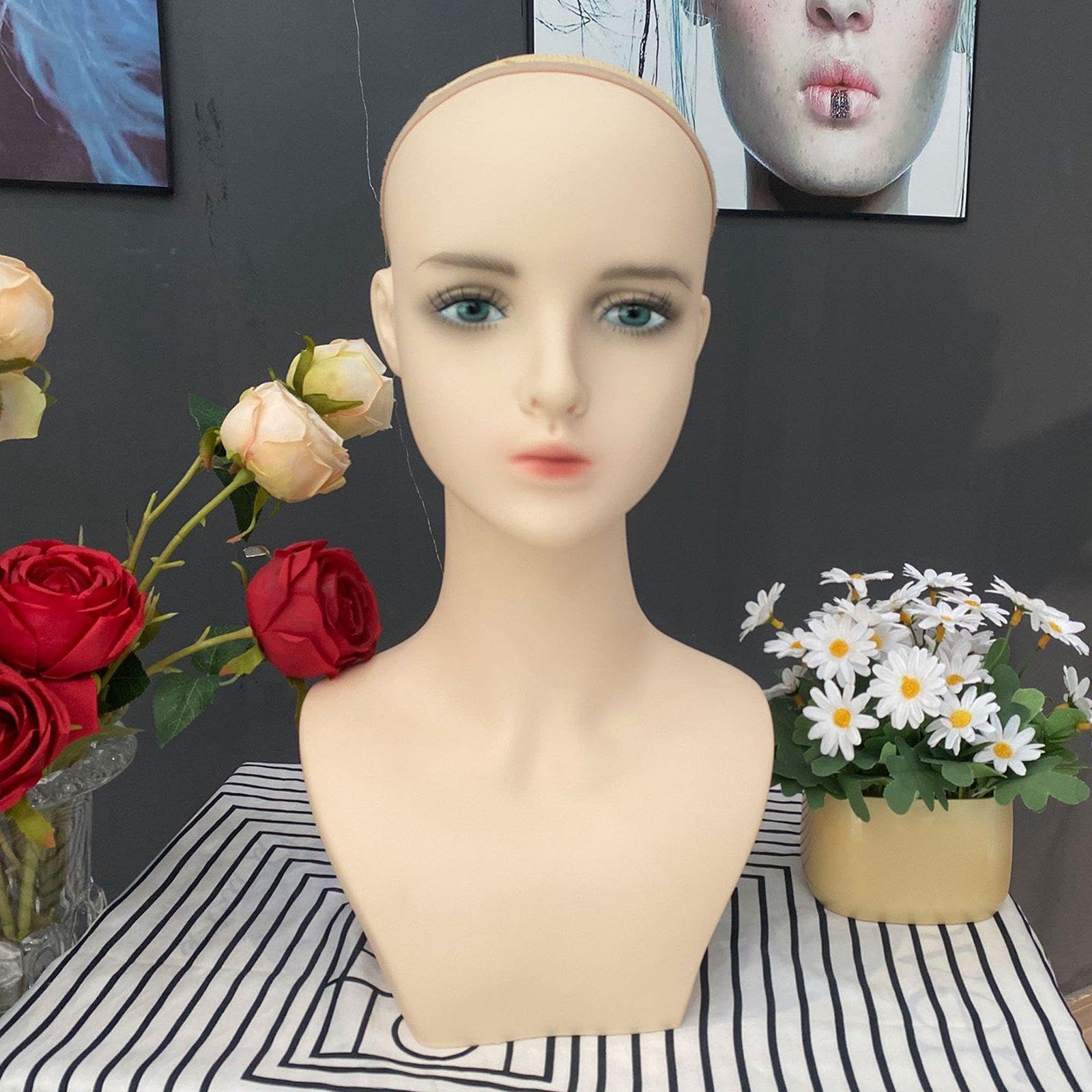 Testa di Manichino Femminile Professionale, Versatile E Realistica con
