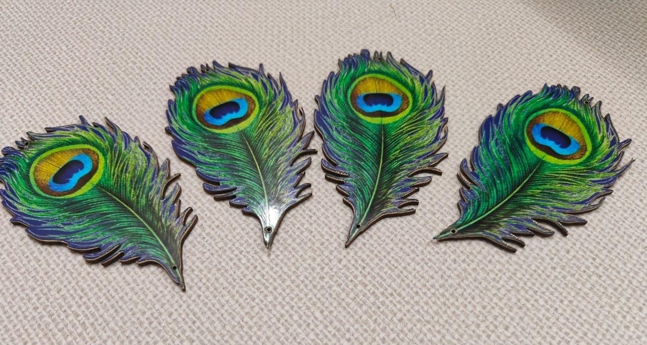 Nutts Decorative MDF Wooden Cutouts for Diwali, Festival & Wedding Decoration, Rangoli, Hanging, Tassels & Bandhanwar (Peacock Feathers) (RM-MDF04)-image-49
