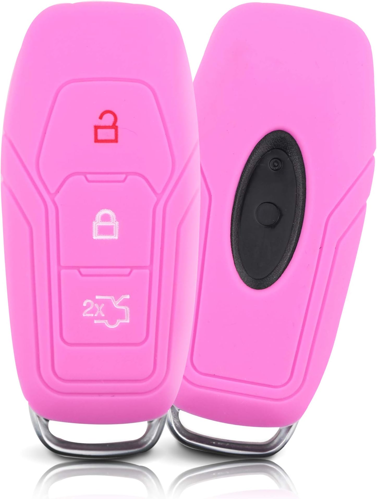 ASARAH Key cover compatible with Ford and made of PREMIUM silicone, protective cover for car key, cover for key type 3BKL-b - Pink