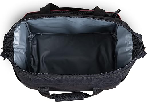 PICNIC TIME Disney Mickey Mouse Shorts On The Go Insulated Lunch Bag, Soft Cooler Lunch Box, Leak Resistant Reusable Lunch Tote, Work Lunchbox, (Black with Red Pattern)