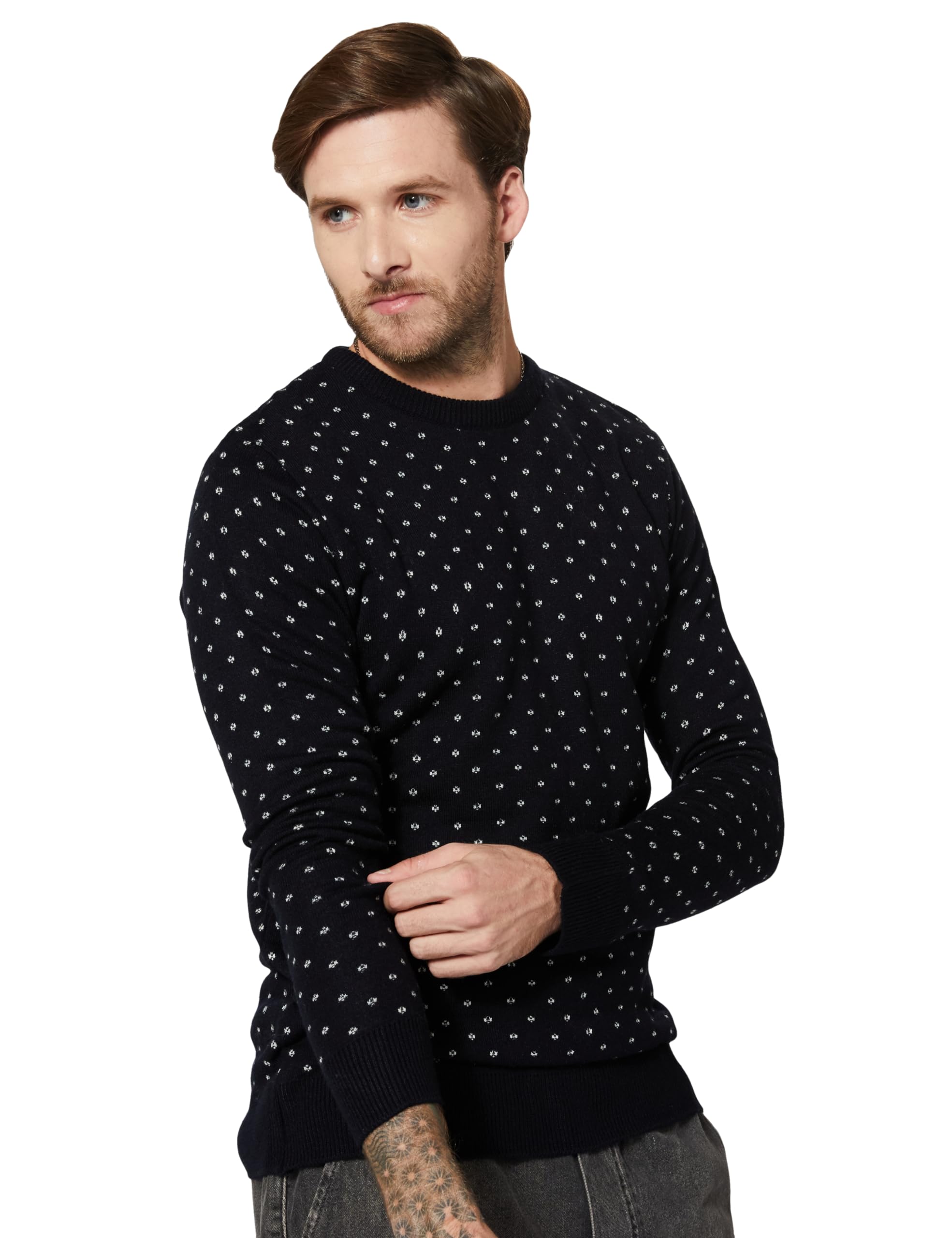amazon brand - symbol Men's Casual Acrylic Crew Neck Sweater-picture-49