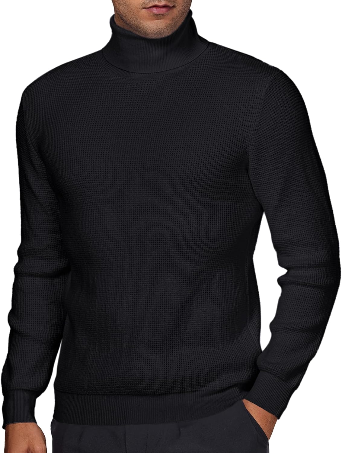 Shirt Mens Black Slim Fit Turtleneck Slim Fit Turtleneck Top Black