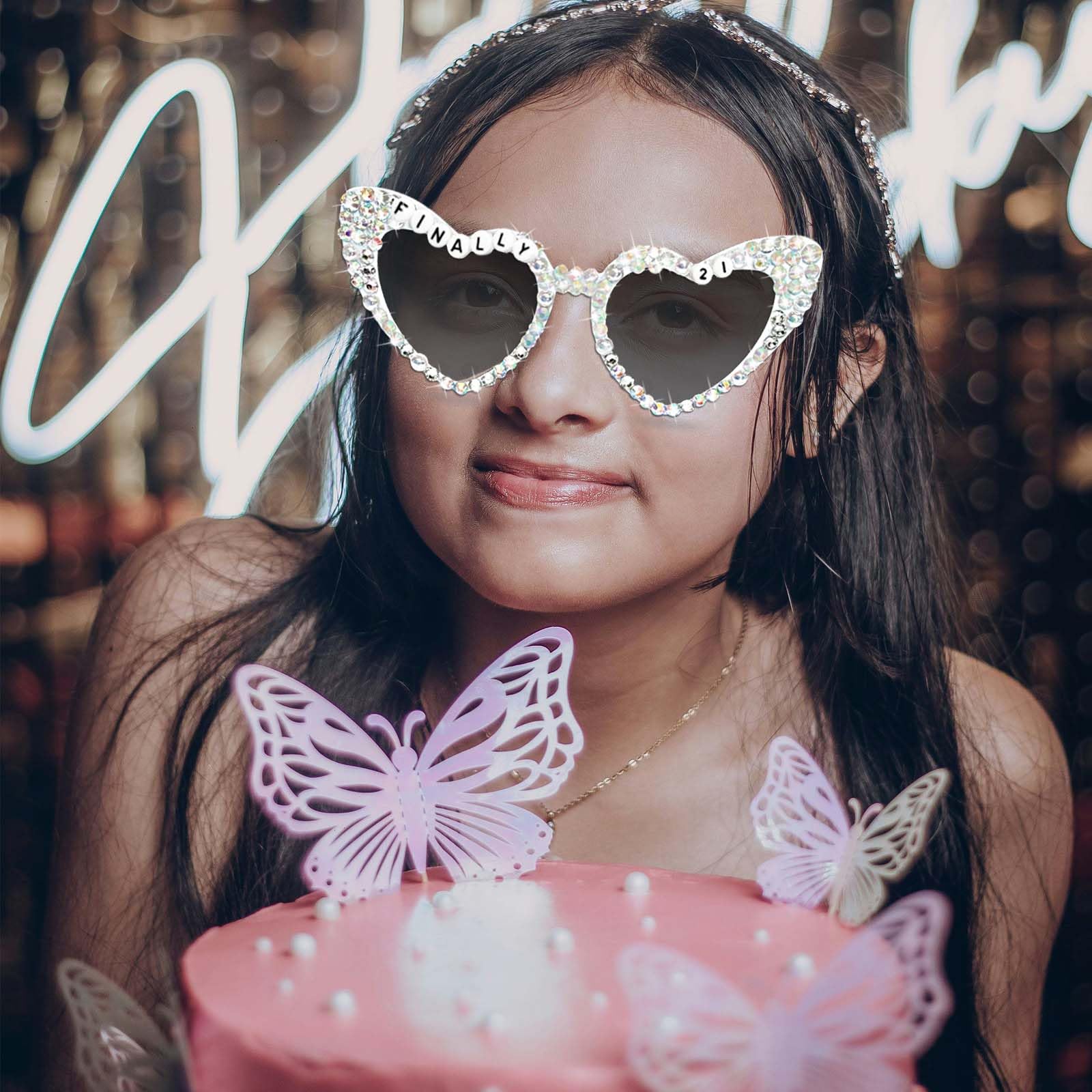 New Fashion Inspired Items (SUNGLASSES)
#21 Amazon.com: Topfunyy 21st Birthday Sunglasses - White  main image 2