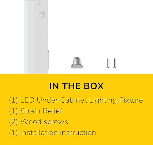 Miniatura 6 de GETINLIGHT Luces LED regulables cableadas solo debajo del gabinete, 18 pulgadas, blanco suave (3000 K), acabado blanco mate, listado ETL,