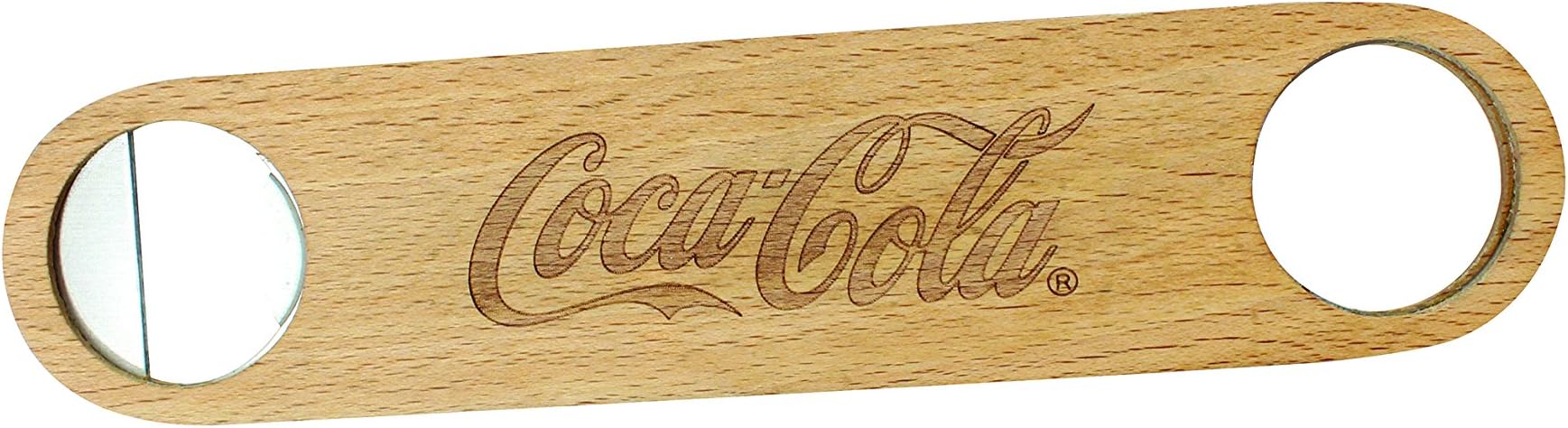 Tablecraft Coca-Cola Wood & Metal Flat Bottle Opener, Metallic (CC394)