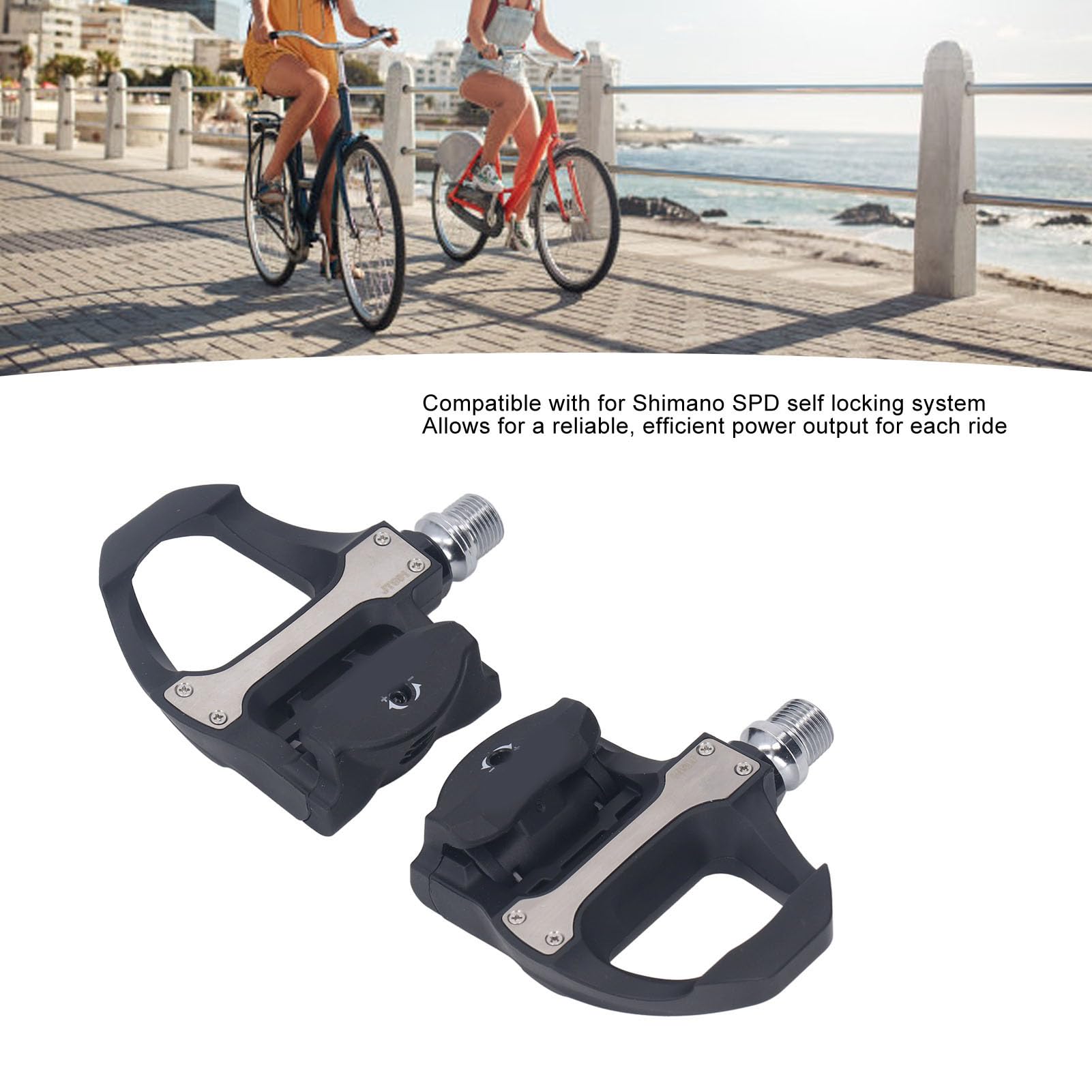 Pedali di bloccaggio con tacchette Set Tacchette con cuscinetti aerodinamici Pedale autobloccante compatibile con il Pedali in nylon leggeri ad alta resistenza per