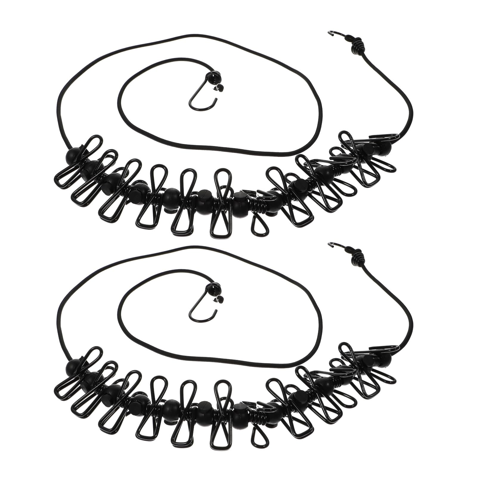 Zerodeko 4 Set Di Corde Per Asciugare I Vestiti Da Esterno Più Resistenti Con Clip Antivento Nere Per Viaggi Campeggio Casa E Giardino 2 Pezzi * 4