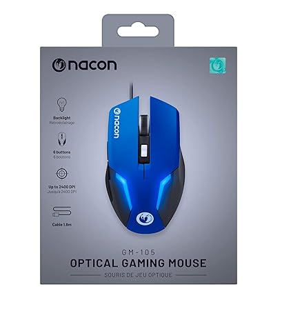 Gaming mouse for PC with wire (1.5m) BLUE, optical sensor adn 6 buttons compatible with Windows XP/Vista/7/8