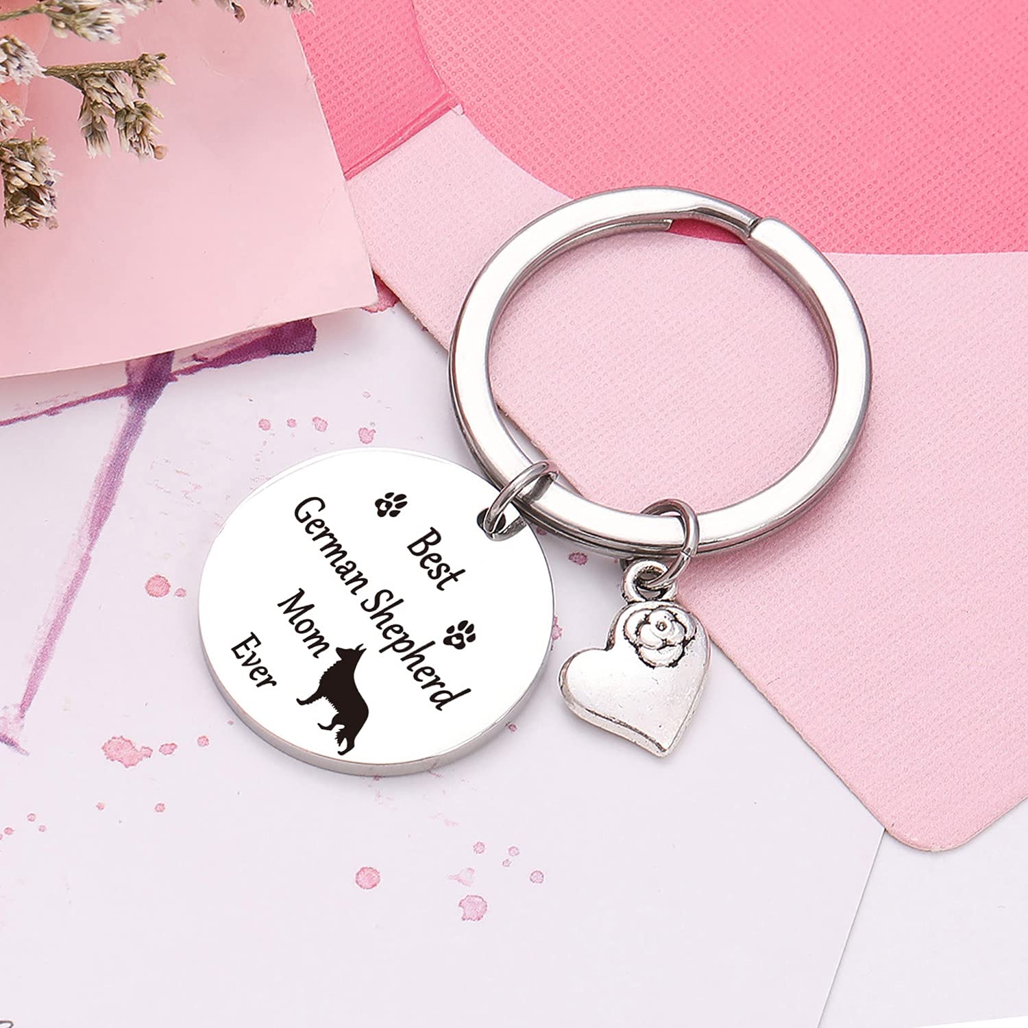 NOTHERS RSZOTW German Shepherd Keychain - German Shepherd Dog Mom Gifts - Dog Keychain