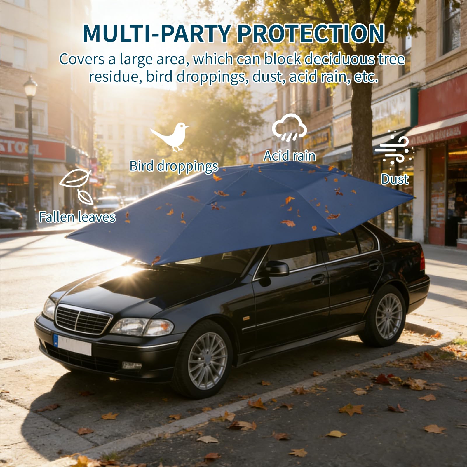 Automatyczny baldachim na parasol samochodowy z pilotem zdalnego sterowania, w pełni wysuwany pokrowiec samochodowy, wodoodporny i przenośny, do samochodów typu sedan SUV