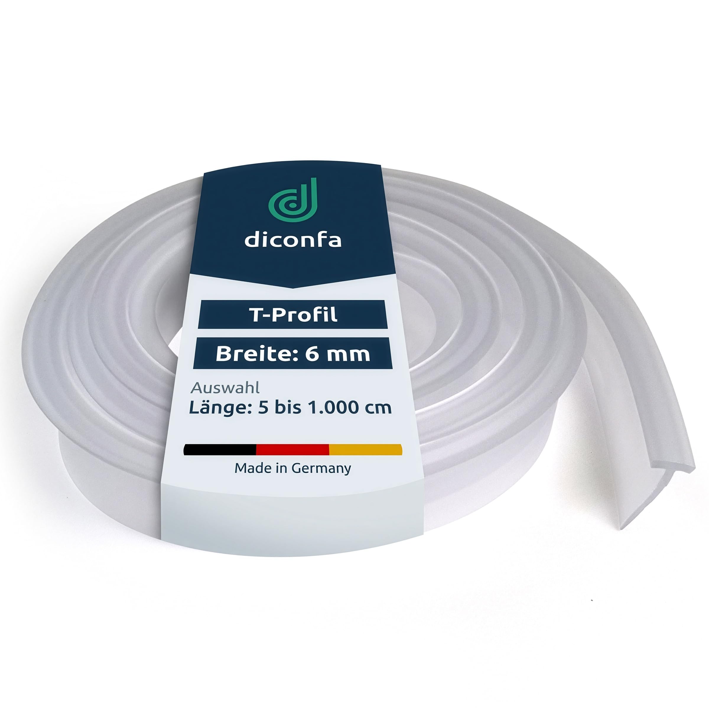 diconfa PVC Einschubdichtung 6mm breit - Dichtbereich 14mm - 400cm lang