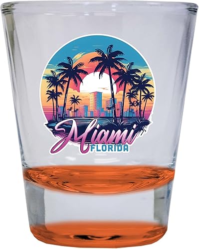 Miniatura 4 de Miami Florida B Souvenir - Vaso de chupito redondo de 1.5 onzas, color rojo