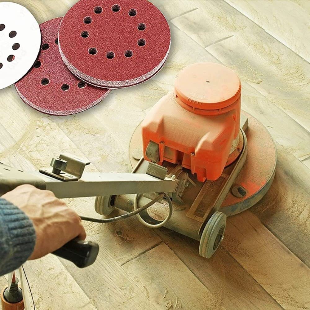 Discos de lijado de 225 mm, 25 almohadillas de papel de lija redondas de 10 orificios de grano P120, para lijadora de paneles de yeso, lijadora de cuello largo, jirafa de lijado, verde militar