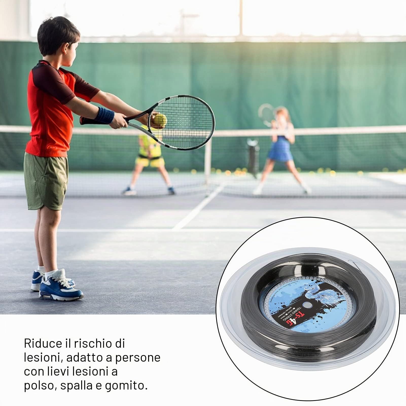Corde per Racchette da Tennis da 200 M Corde per Racchette Corde Rotonde per Racchette da Tennis, Sostituzioni di Corde da Tennis per Atleti