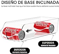 Vista 5 de Organizador y dispensador de latas de soda Simple Houseware para refrigerador / despensa, transparente, juego de 2