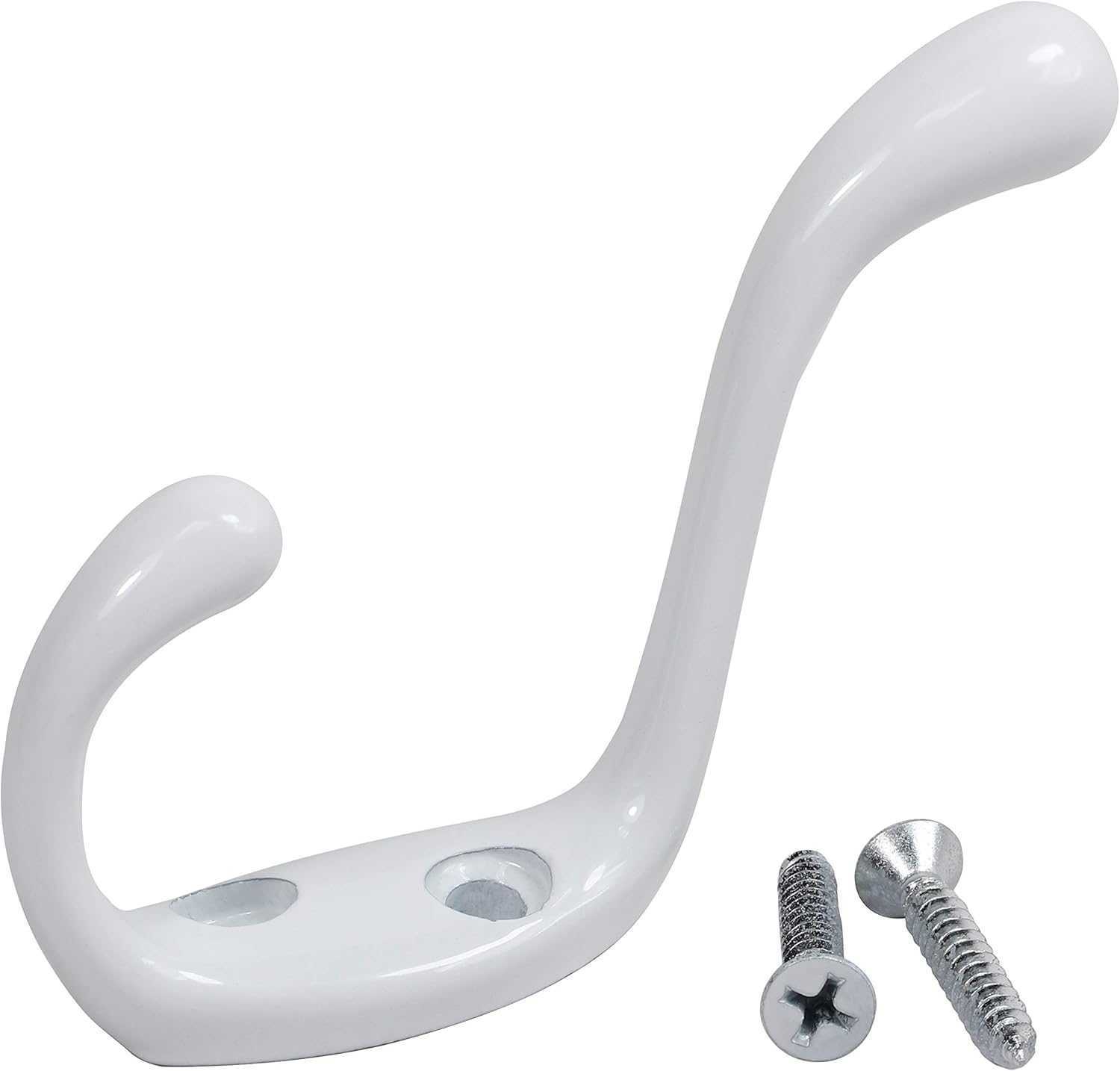 Rok 10 Pack Hardware Heavy Duty Dual Home Closet Wall Towel Coat Hook, 3-1/2, White ROKCH101WH