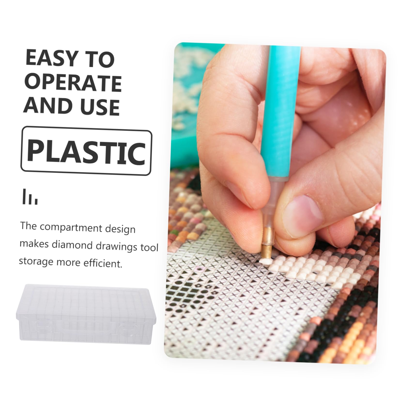 Artibetter 2 Set Scatola con Scomparti Trasparente per e Articoli Nail Art Organizer Portaoggetti con Etichette per Perline Gioielli e Ricamo Contenitore Stoccaggio Multifunzionale per Hobby