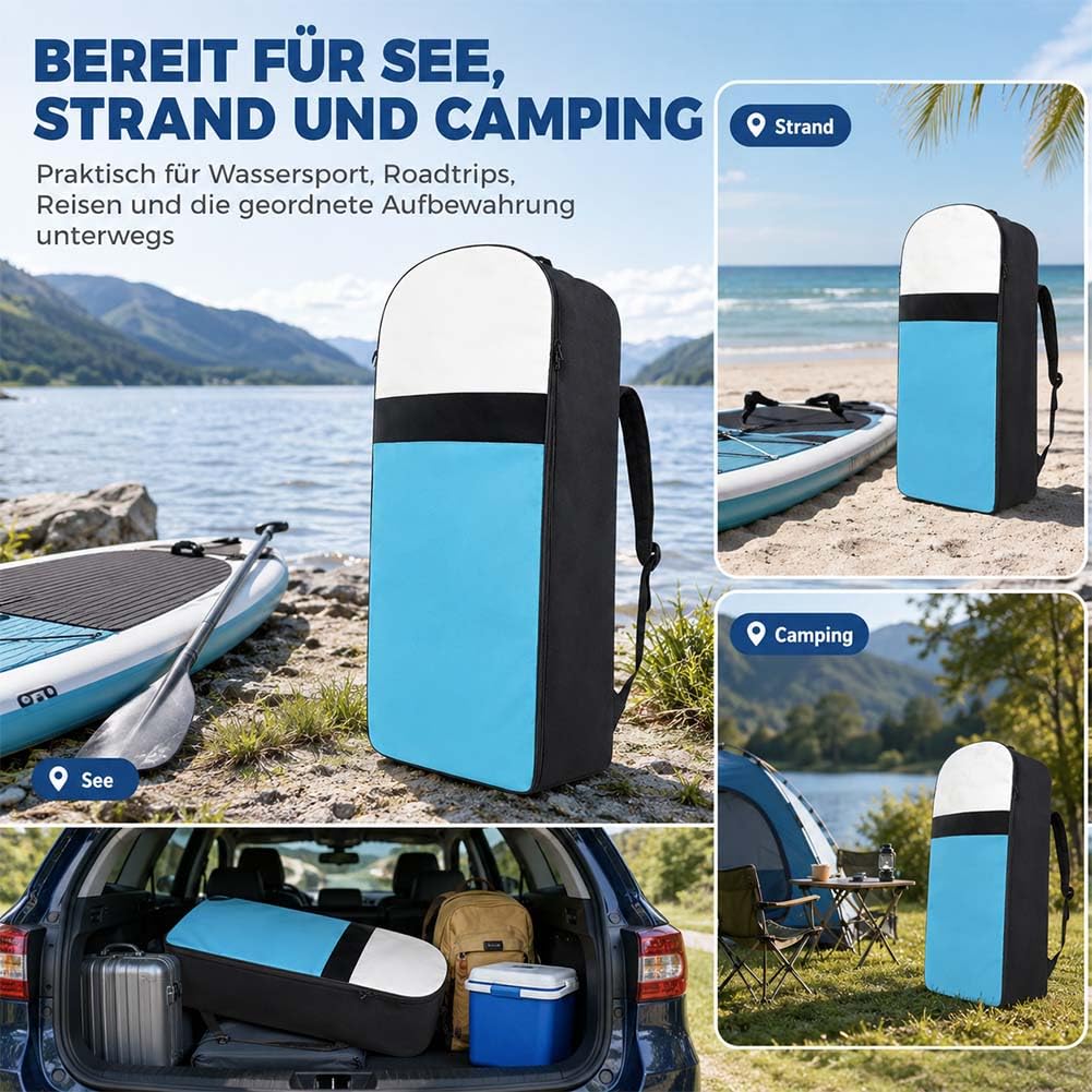 SUP Rucksack Tasche für Stand Up Paddle Board, 600D Oxford Paddleboard Tragetasche, Ersatzrucksack für aufblasbares SUP Board, Pumpe, Paddel & Zubehör