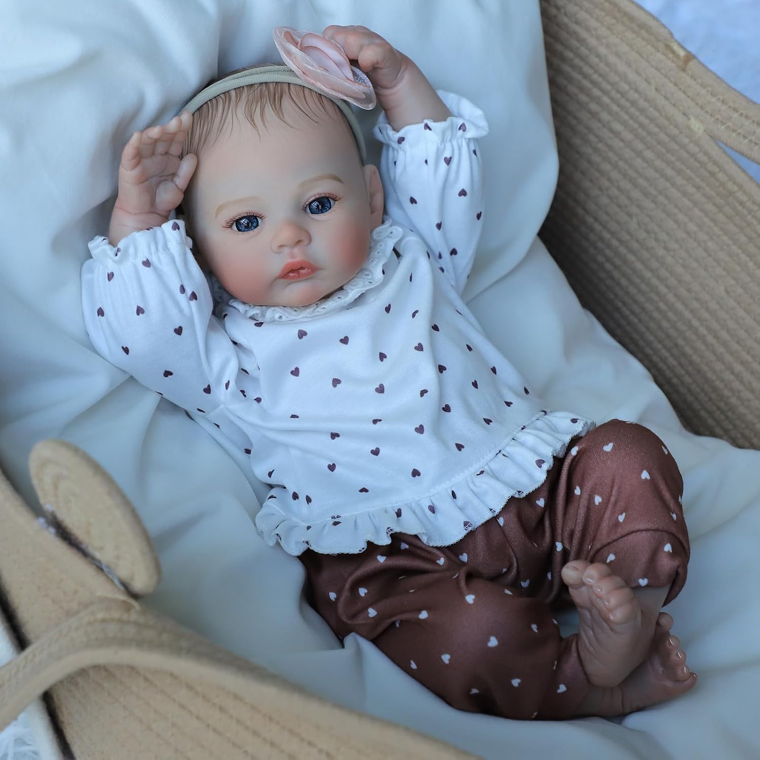 Bambole Reborn Femmina 22 pollici 55cm Bambole Reborn Silicone Morbido Vita Reale Realistico Fatto a Mano Reborn Bambole Originali Toddler Baby Doll Regali per ragazzi e ragazze