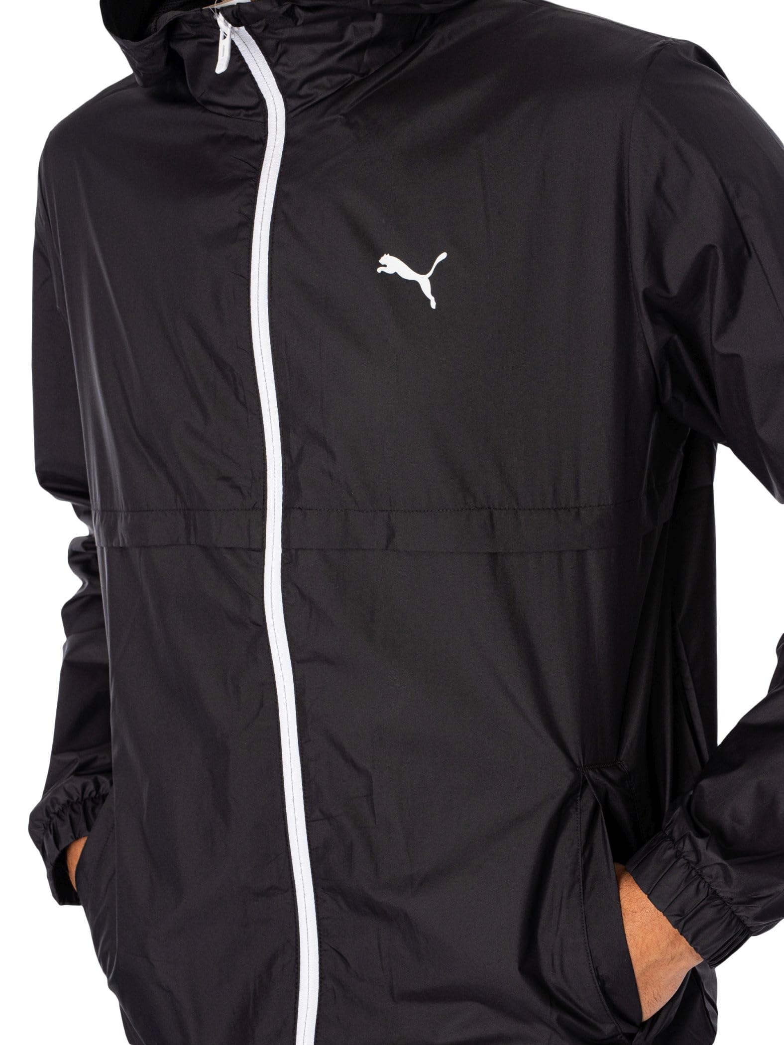 PUMA Uomo Giacca A Vento Solida, Black/White