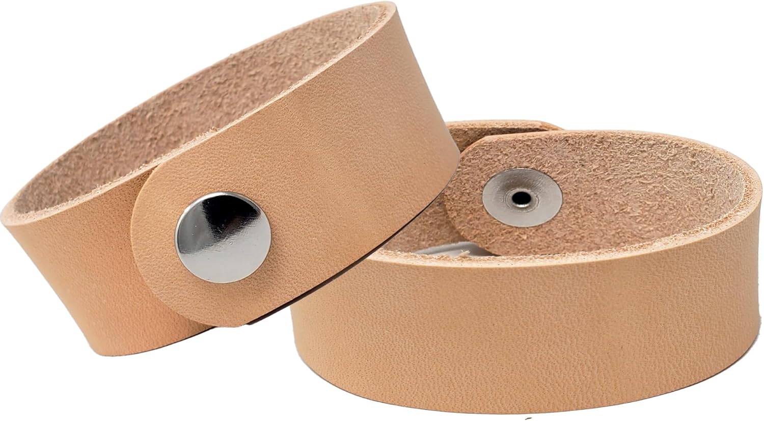1 Inch Leather Bracelets Blank 6 Pack - Stamping, Tooling, Engraving Ready - Leathercraft Projects -Made in USA (9" snap to snap)