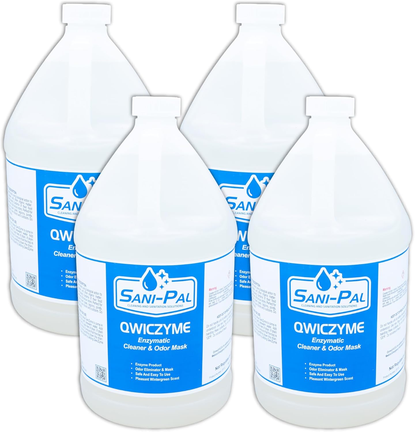QwicZyme Microbial Drain Cleaner & Odor Mask,128 fl oz, wintergreen scent (4, 128 fl oz)