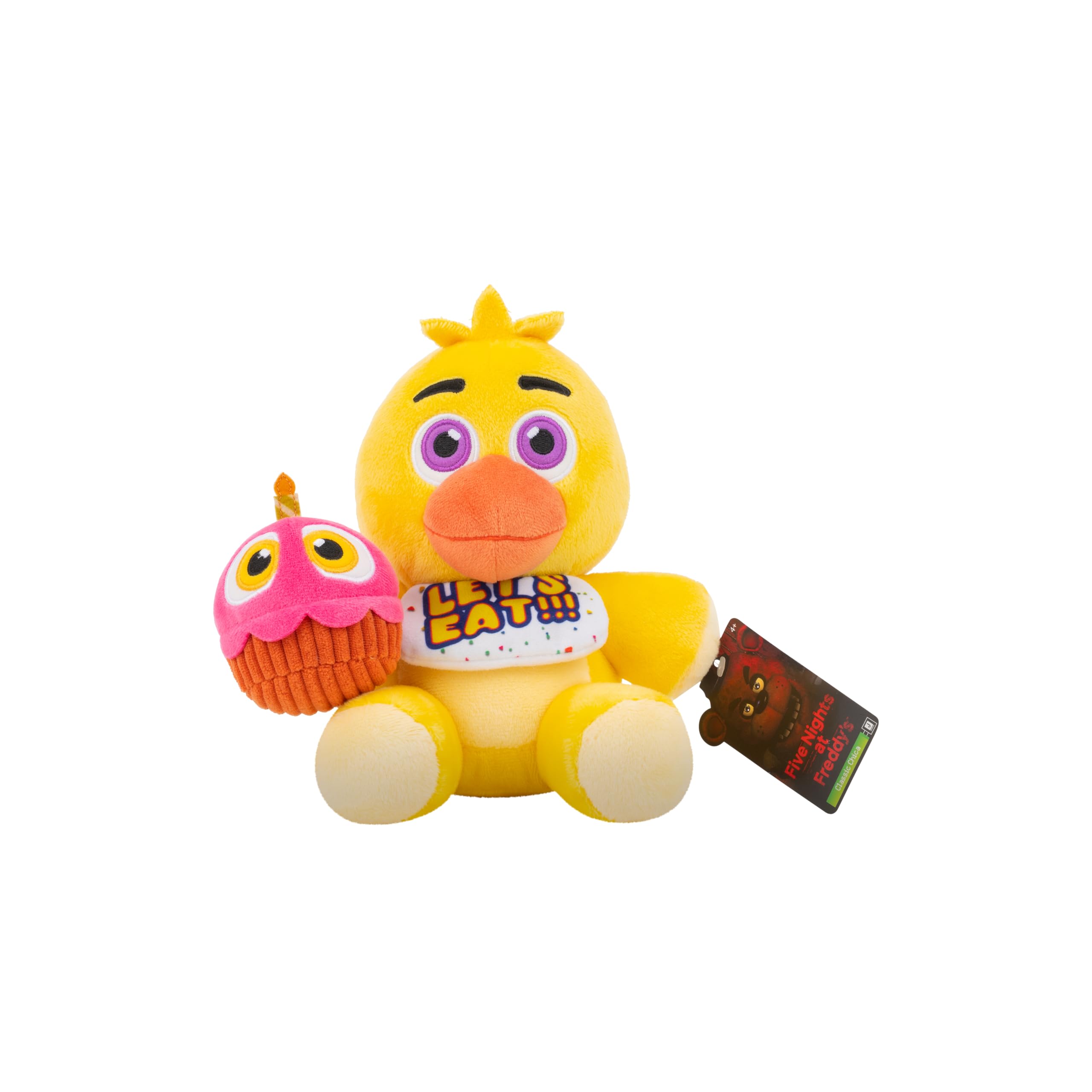 Peluche Clásico de Five Nights At Freddy's Chica - Muñeco de 8 Pulgadas con Material Suave y Ojos que Brillan en la Oscuridad
