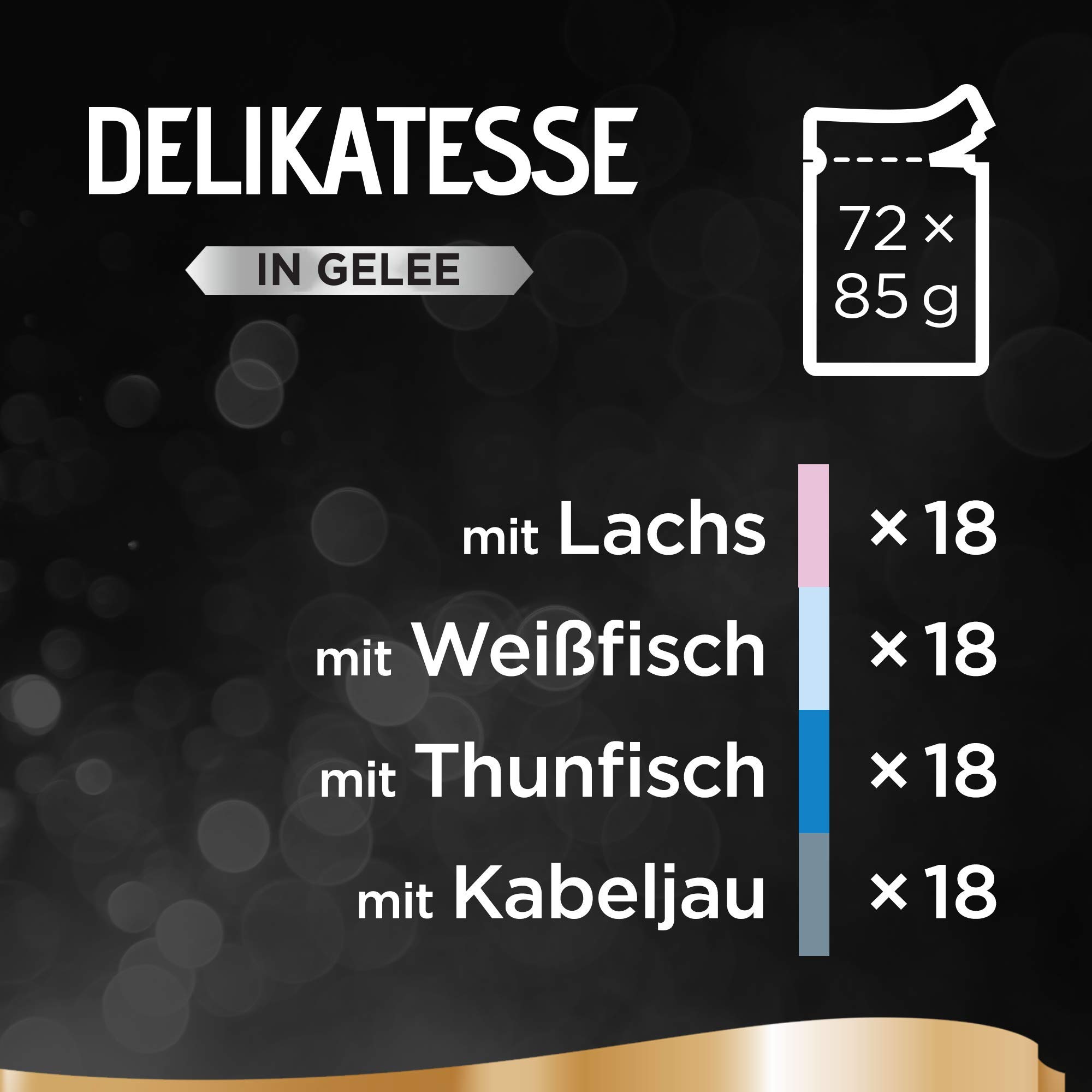 Sheba Delikatesse in Gelee – Hochwertiges Katzen Nassfutter mit feiner Fischauswahl – Im praktischen Portionsbeutel – 72 x 85g Alleinfuttermittel