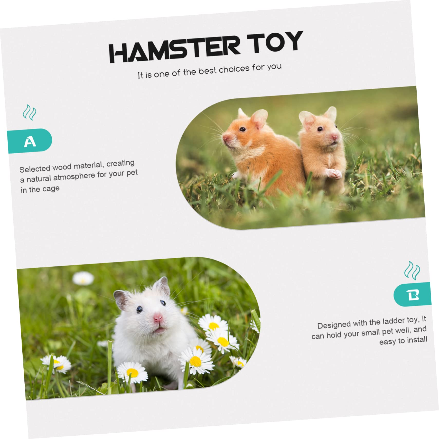 Toddmomy Holz Hamsterplattform mit Leiter für Chinchillas und Ratten Tragbare Plattform Interessantes Spielzeug für Haustierkäfige