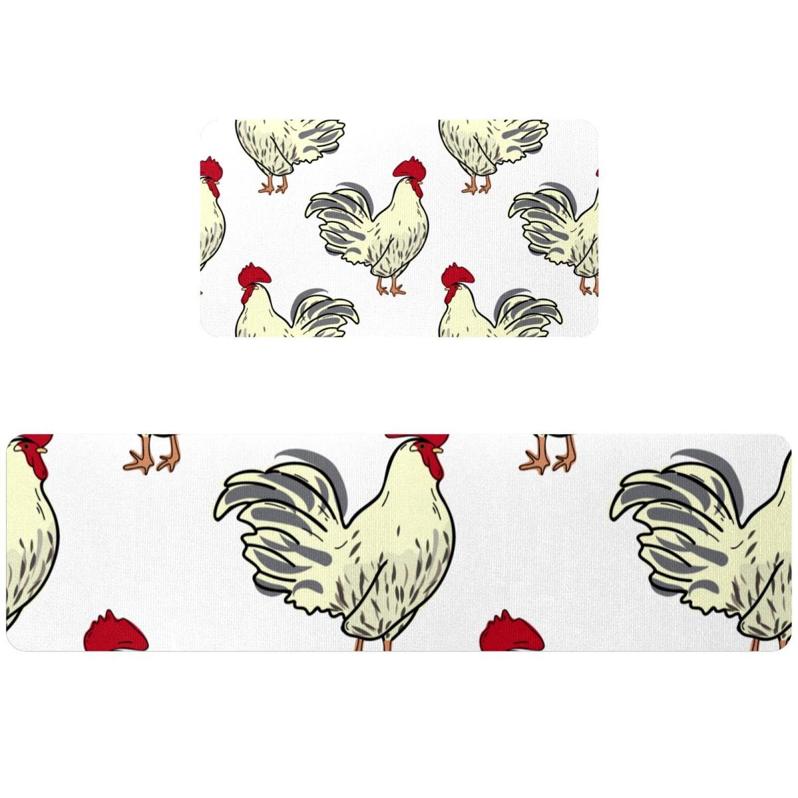 Alfombrillas de cocina antideslizantes y lavables de gallos para un suelo limpio y seguro
