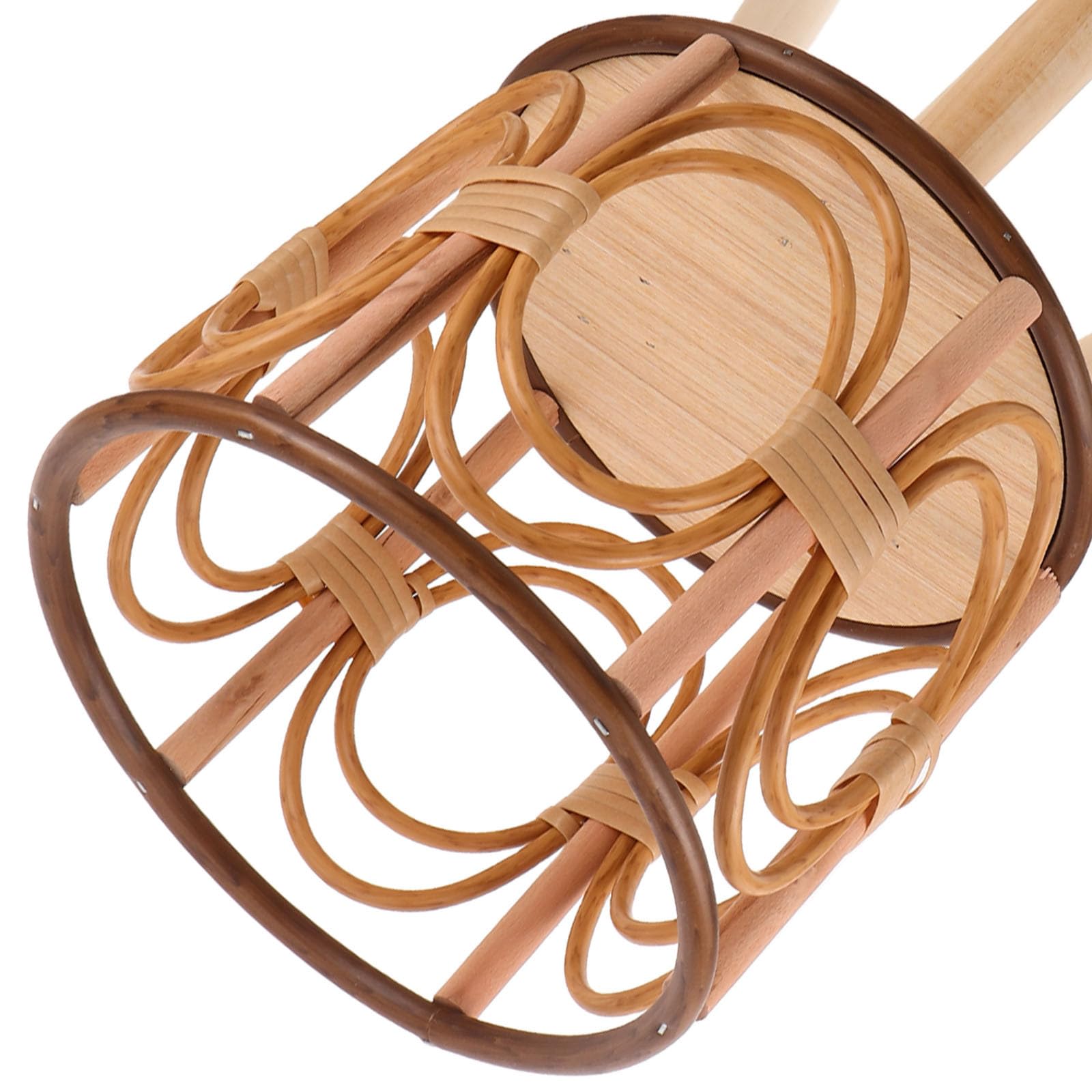 Lurrose Support pour Pot de Fleurs en Bois Porte-Plantes tressé sur Pied - Présentoir pour jardinières d'intérieur, Balcon ou Jardin - Panier tressé à la Main 41 x 20 x 18 cm