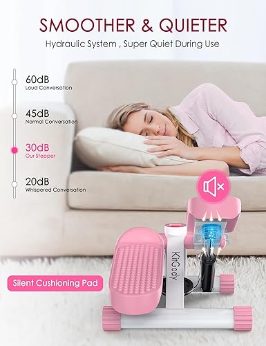 Miniatura 4 de Steppers for Exercise at Home, KitGody Mini Stepper with Resistance Bands, Portable Stair Stepper for Home 330LBS Capacity, Adjustable Height