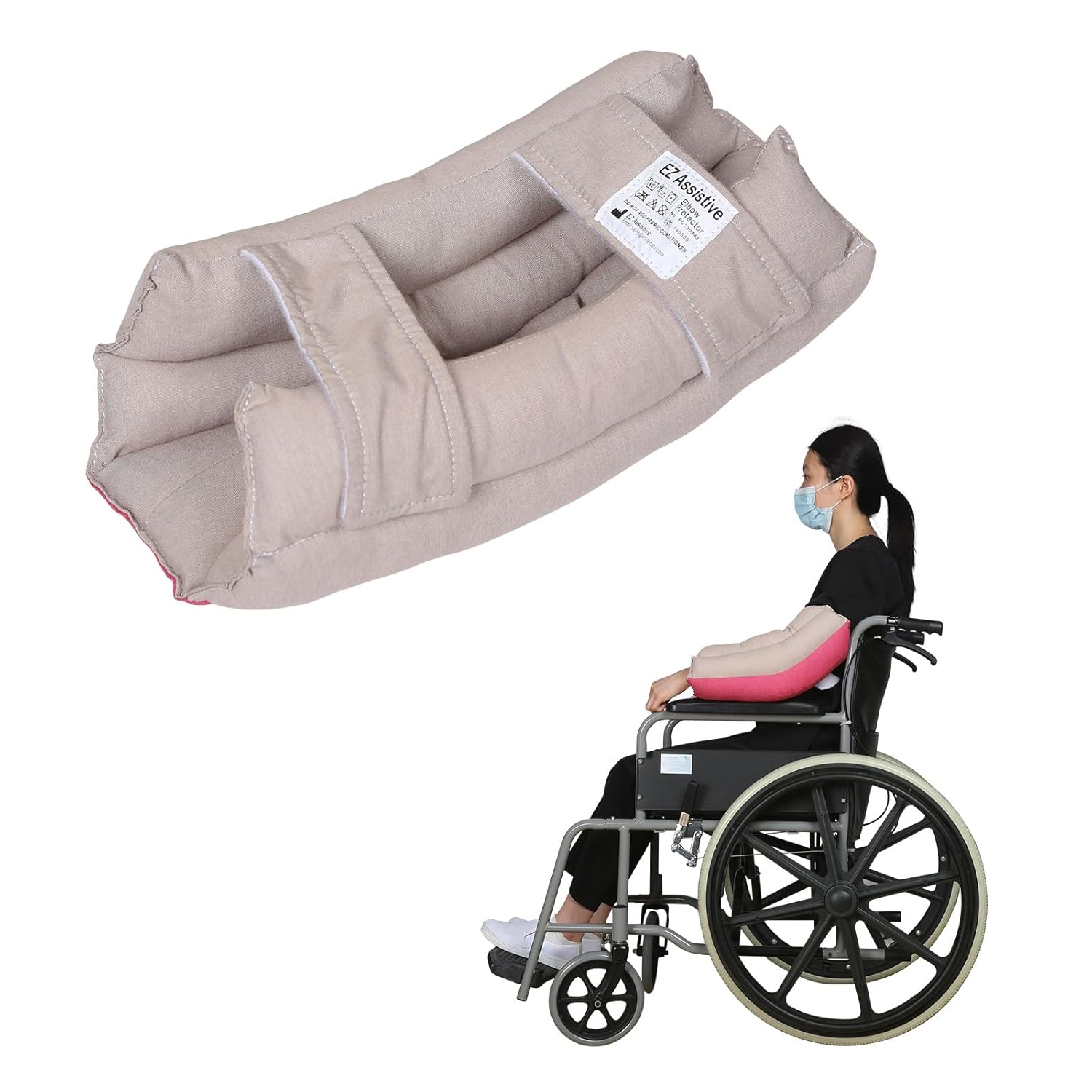 EZ Assistive Elbow Pad for Bedridden Patient or Elderly,Elbow Protector to Relieve elbow Pressure -Reusable and Rewashable (Large-1 piece)