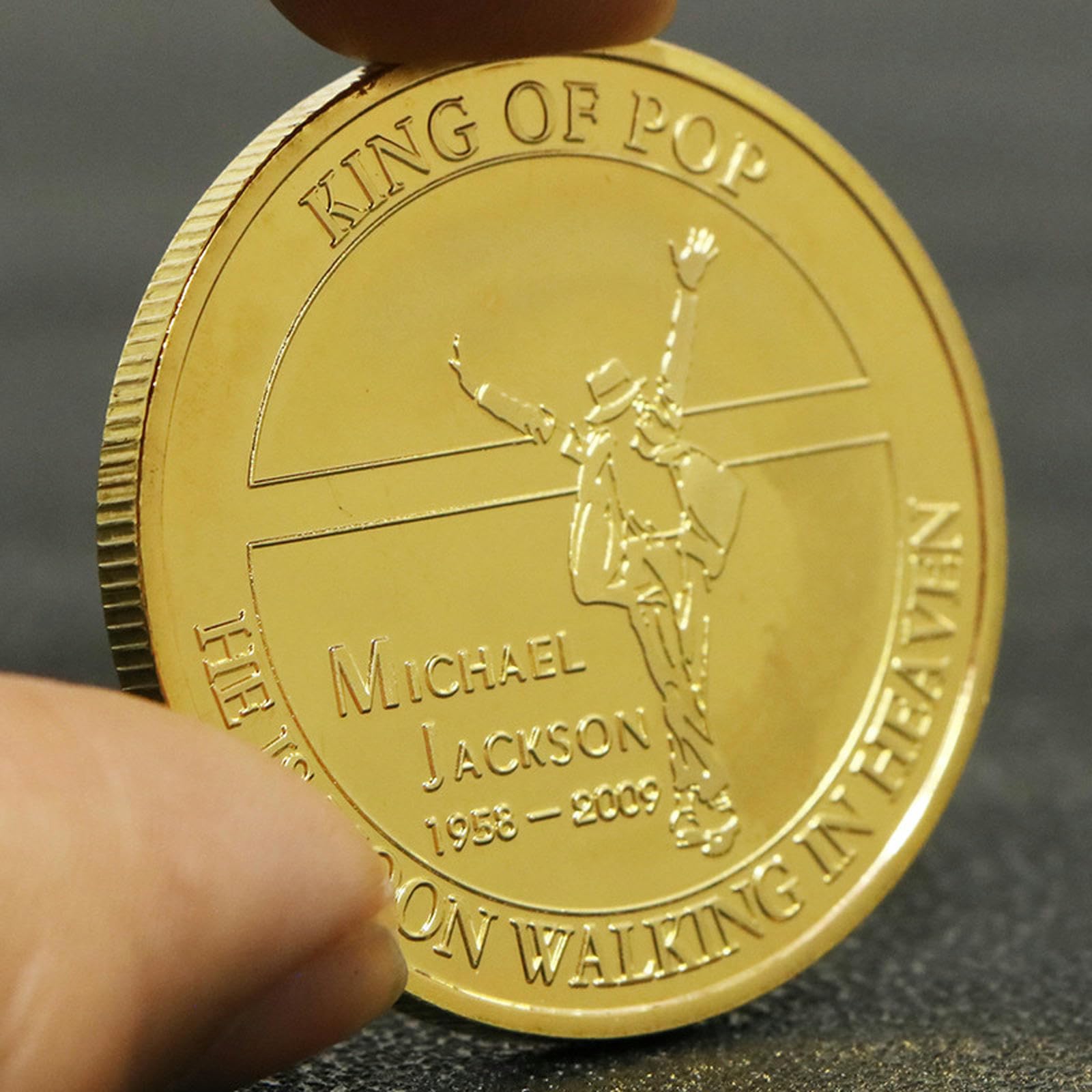 Estrella de los Estados Unidos Michael Jackson Moneda Conmemorativa Dorada Colección Creative Crafts - Oro
