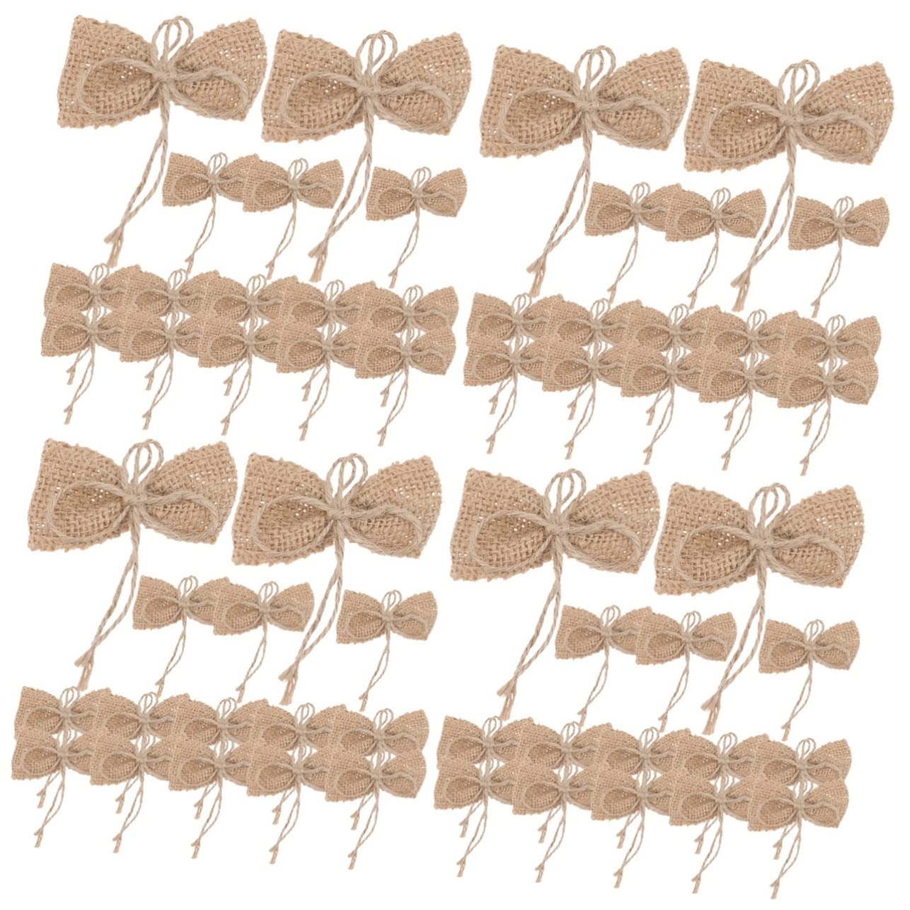 LABRIMP 60stücke Kleine Rustikale Jute-Schleifen Für Hochzeiten Geburtstagsfeiern Und Weihnachten Dekorative Ornamente Für Festliche Atmosphäre