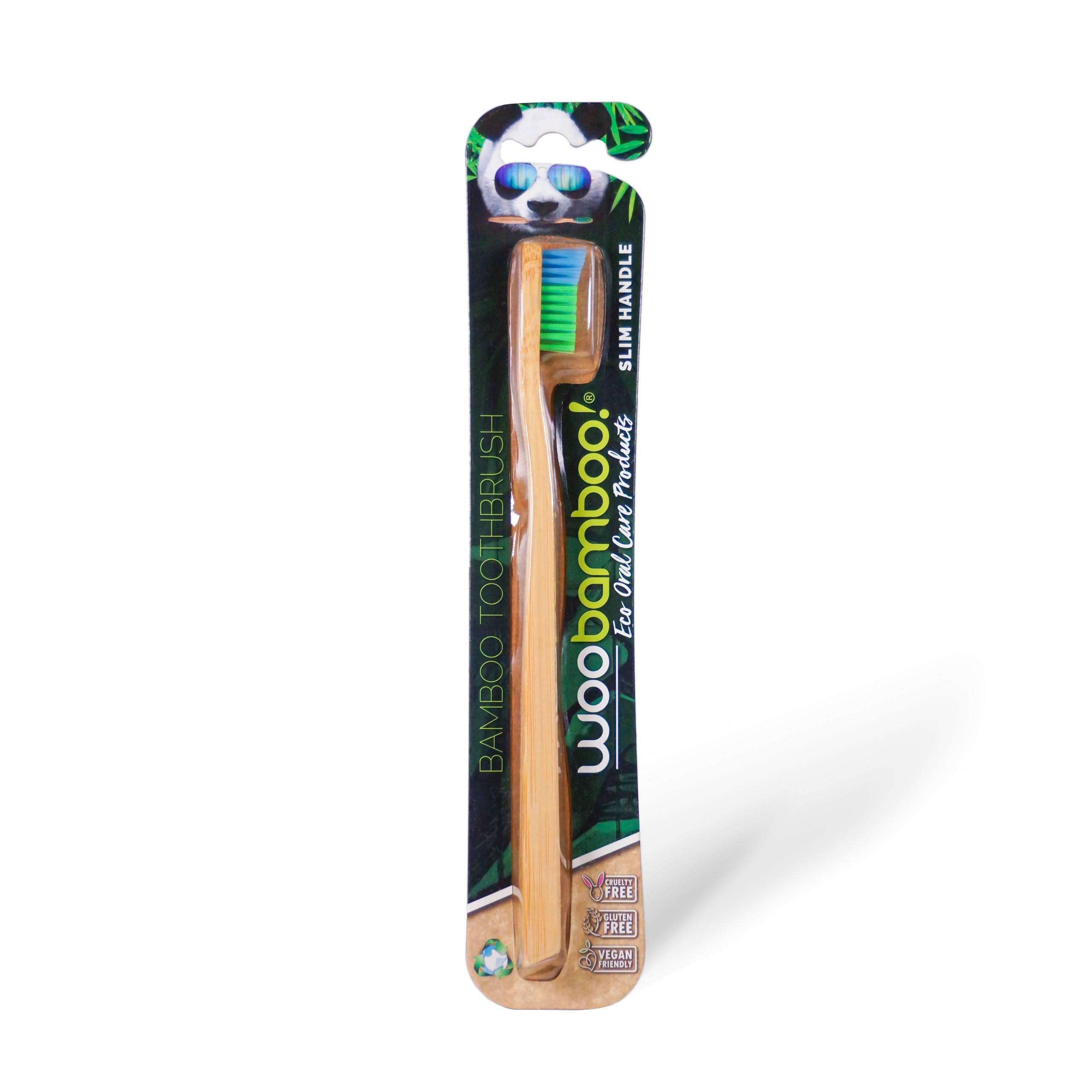 Woobamboo Slim Soft Bamboo Eco-Friendly Toothbrush BPA Free Nylon Bristles Biodegradable Compostable Vegan Pack of 1