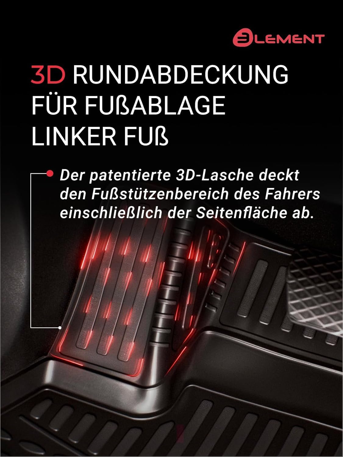 ELEMENT Juego de Alfombrillas de Goma 3D aptas para Skoda Elroq | Año de construcción 2024 -> | 100% a Medida Auto Alfombrillas de Goma para Coche