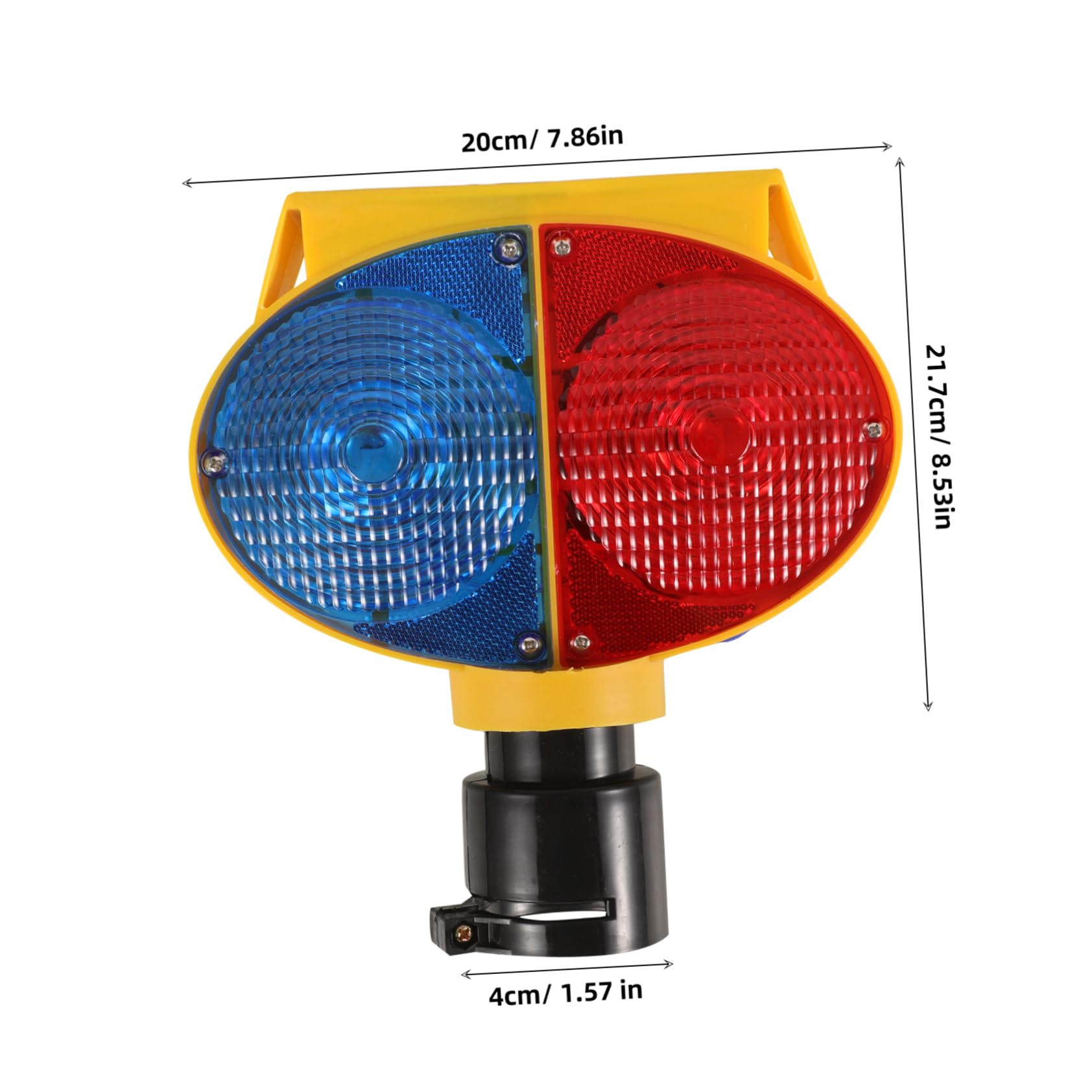 STOBAZA Solar Powered Barricade Light Dual Sided Strobe Lamp for Enhanced Night Visibility Clamp Style Caution Light for Road Construction and Safety Multi Functional