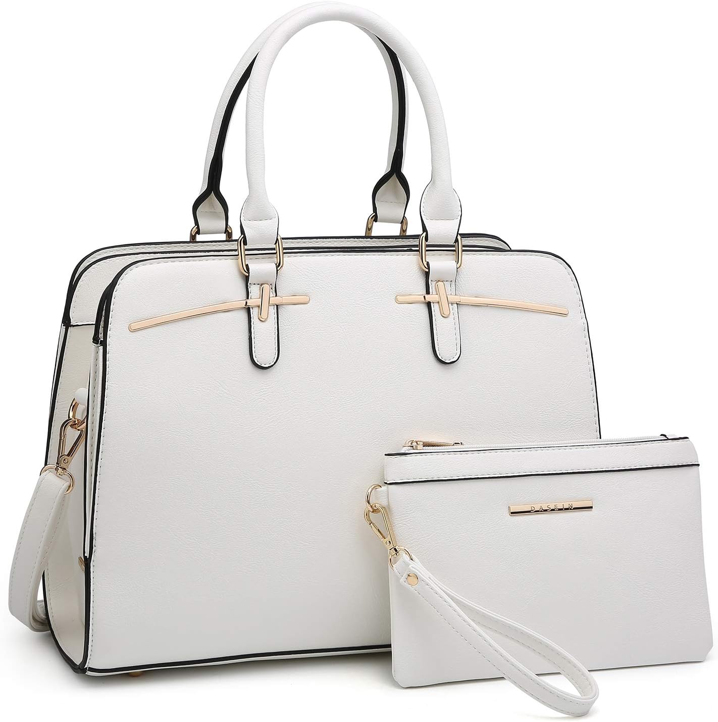 Women Handbag Wallet Tote Shoulder Hobo Bag Top Handle Satchel Purse Set 2pcs with 3 Compartments