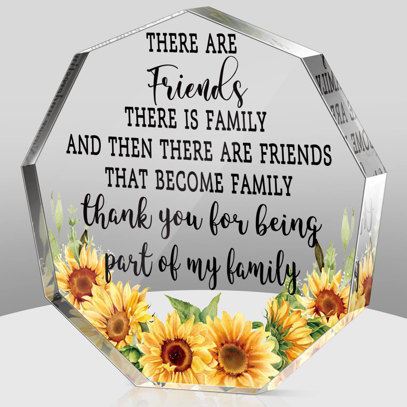Chunful Friendship Gift for Women Girls Birthday Going Away Gifts Best Friend Acrylic Plaque for Coworker Retirement Gifts Friendship Keepsake Decor(Nonagon)