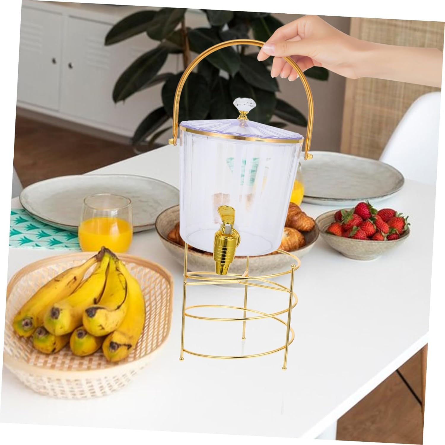 Alipis 1set Versatile Cold Beverage Dispenser Faucet and Lid Drink Pitcher for Parties Outdoor Events and Camping for Juice Fruit Tea and Beer